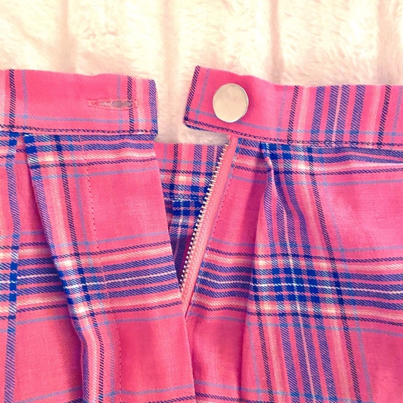Sugar Thrillz Pink and Purple Pleated Plaid Skirt - Picture 4 of 6